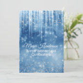 Glam Winter ThMED Quinceanera Birthday Uitnodiging (Staand voorkant)