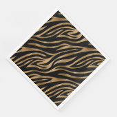 Glam Zebra Strepen Patroon Zwart Goud ID1151 Servet (Hoek)