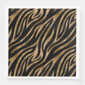 Glam Zebra Strepen Patroon Zwart Goud ID1151 Servet (Voorkant)