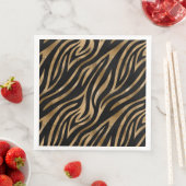 Glam Zebra Strepen Patroon Zwart Goud ID1151 Servet (Insitu)