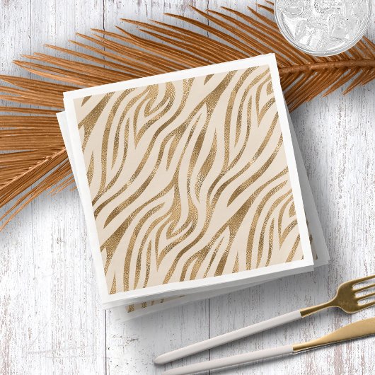 Glam Zebra Stripes Patroon Safari Gold ID1151 Servet