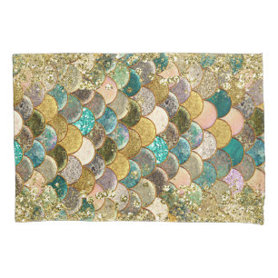 Glam Zeemeermin Schubben Glitters Glanzen Moderne Kussensloop
