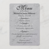 Glam Zilver Marmer Diamant Kroonluchter Bruiloft M Menu (Voorkant)