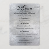 Glam Zilveren Bruiloft Menu (Voorkant)