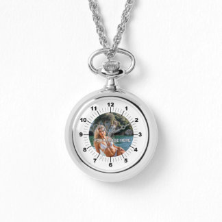 GLAM! 💎 Zilveren halsketting horloge Bling