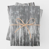 Glam Zilveren Strepen Bruiloft Inpakpapier Vel (In situ)