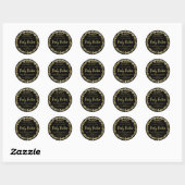 Glam Zwart Goud Bladerig Frame Body Butter Labels (Vel)
