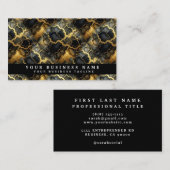 Glam Zwart & Goud Marmer Zakelijke Kaarten Visitekaartje (Voorkant / Achterkant)