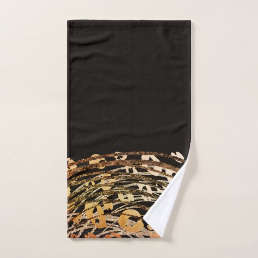 Glam Zwart Goud Sinaasappel Brons Cheetah Luipaard Bad Handdoek (Handdoek)