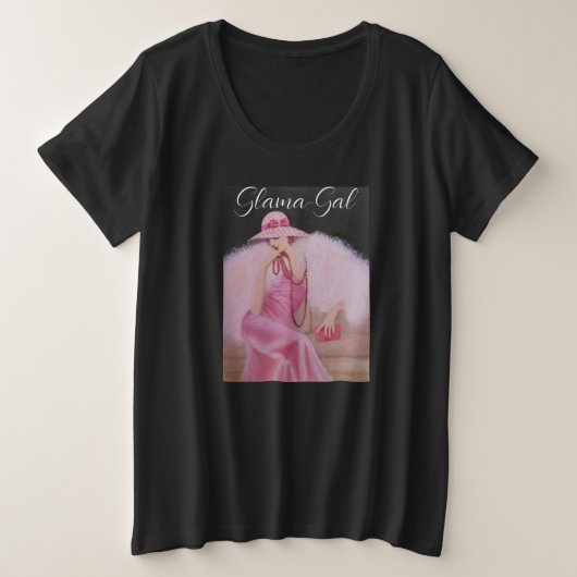 Glama Gal Vrouwen Plus-Size Basic T-shirt (Design voorkant)