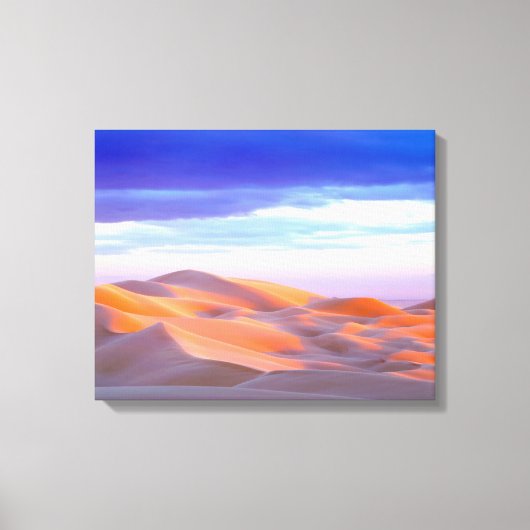 Glamis Sand Dunes tegen zonsondergang Canvas Afdruk (Voorkant)