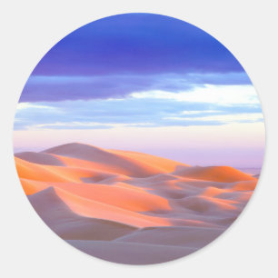 Glamis Sand Dunes tegen zonsondergang Ronde Sticker