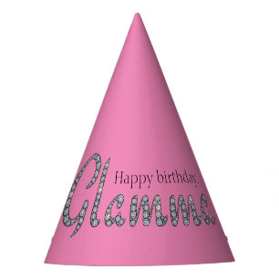 Glamma bling aangepaste achtergrondkleur feesthoedjes