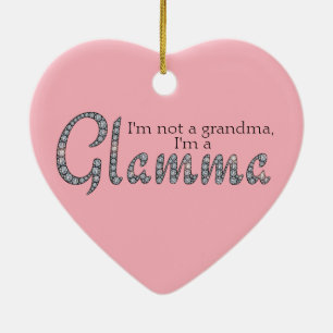 Glamma bling hart ornament