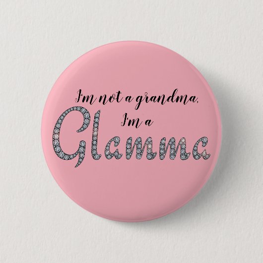 Glamma faux-bling neusvormig ontwerp ronde button 5,7 cm (Voorkant)