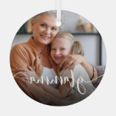 Glamma Grandma Script Overlay Glas Ornament (Achterkant)