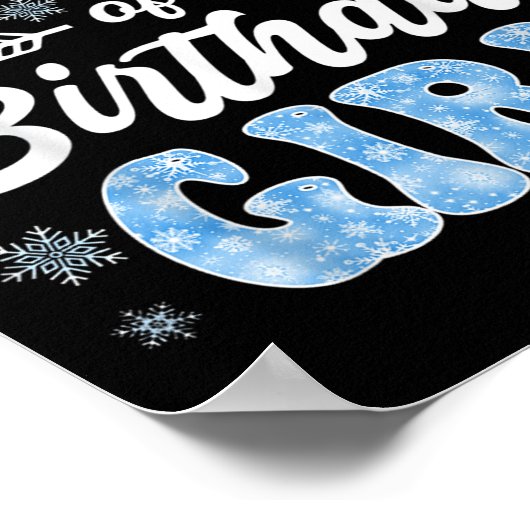 Glamma Of The Birthday Girl Snowflakes Winter Chri Poster (Hoek)