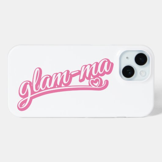 Glamma roze/wit op wit Case-Mate iPhone case (Achterkant (horizontaal))