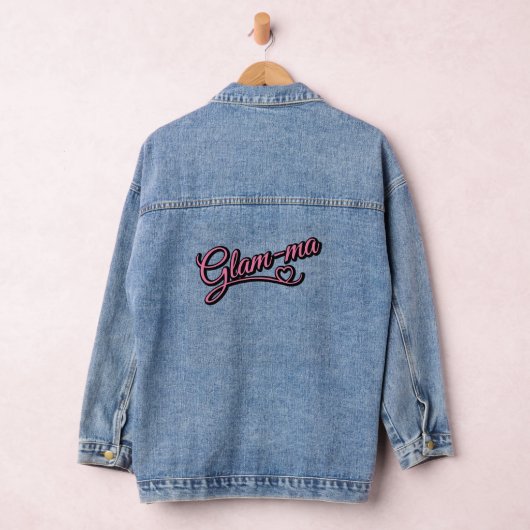 Glamma zwart/roze Denim jas Jacket (Hangar)