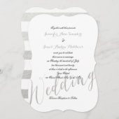 Glamor à huile d'argent | Invitations de mariage é (Devant / Derrière)