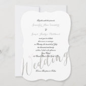 Glamor à huile d'argent | Invitations de mariage é (Devant)