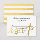 Glamor à huile d'or | Carte RSVP de mariage modern (Devant / Derrière)