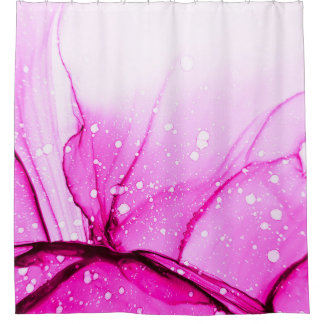 Glamor Alcohol Ink. Red Soft Canvas Roze gemengd P Douchegordijn