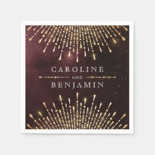 Glamor Art Deco Burgundy Vintage bruiloft Servet