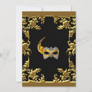 Glamor Ball Masquerade Elegant Black Gold Kaart
