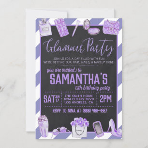 Glamor Birthday Party Invitation Kaart