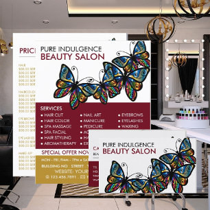 Glamor Butterflies, Beauticien, Beauty Salon Visitekaartje