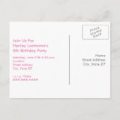 Glamor Chat Anniversaire Carte postale Invitation (Dos)