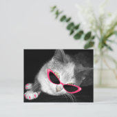Glamor Chat Anniversaire Carte postale Invitation (Debout devant)
