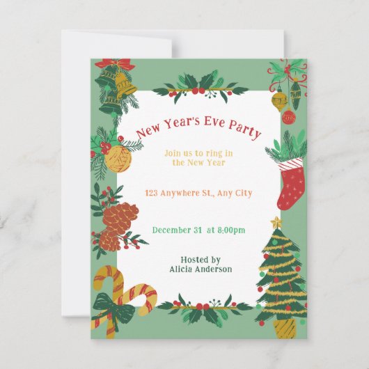 Glamor dans les cadres Invitation de la fête (Devant)