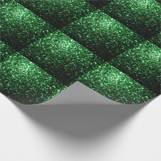 Glamor Dark Green glitter sparkles beton patroon Cadeaupapier (Hoek)