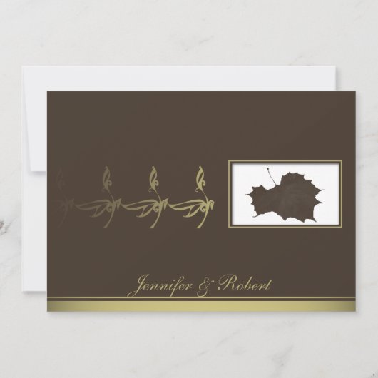 Glamor d'automne en Faire-part de mariage Brown d' (Devant)