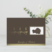 Glamor d'automne en Faire-part de mariage Brown d' (Debout devant)