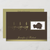 Glamor d'automne en Faire-part de mariage Brown d' (Devant / Derrière)