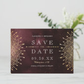 Glamor Deco Burgundy  Save the Date (Staand voorkant)