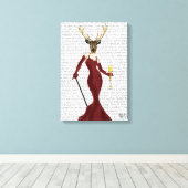 Glamor Deer in Marsala Canvas Afdruk (Insitu (Houten vloer))