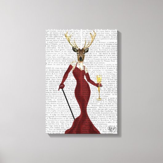 Glamor Deer in Marsala Canvas Afdruk (Voorkant)