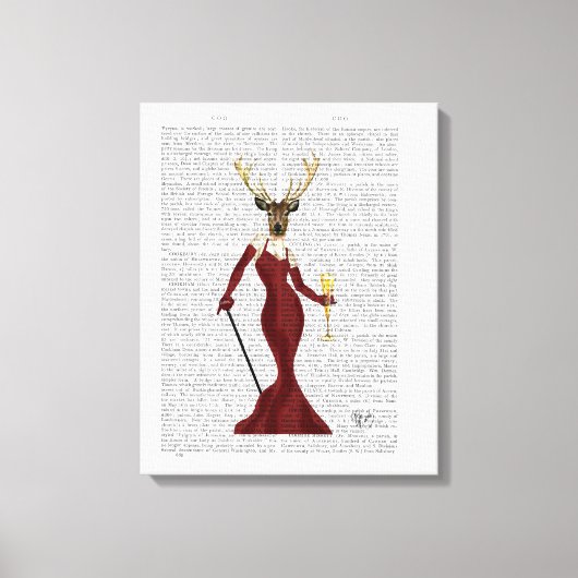 Glamor Deer in Marsala Canvas Afdruk (Voorkant)