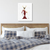 Glamor Deer in Marsala Canvas Afdruk (Insitu (Slaapkamer))