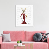 Glamor Deer in Marsala Canvas Afdruk (Insitu (Woonkamer))