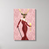 Glamor Deer in Marsala Canvas Afdruk (Voorkant)