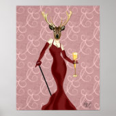 Glamor Deer in Marsala Poster (Voorkant)