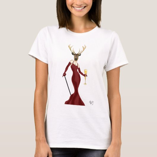 Glamor Deer in Marsala T-shirt (Voorkant)