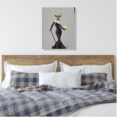 Glamor Deer in zwart Canvas Afdruk (Insitu (Slaapkamer))