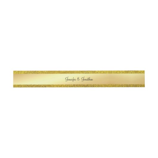 Glamor Elegant Gold Glitter Moderne Calligrafie Uitnodigingen Wikkel (Vlak)