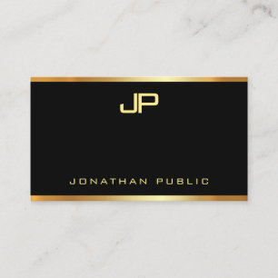 Glamor Faux Gold Monogram Modern Elegant Sjabloon Visitekaartje